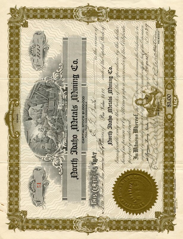 item thumbnail for Earl Bennett Stock Certificates | Click to go to collection